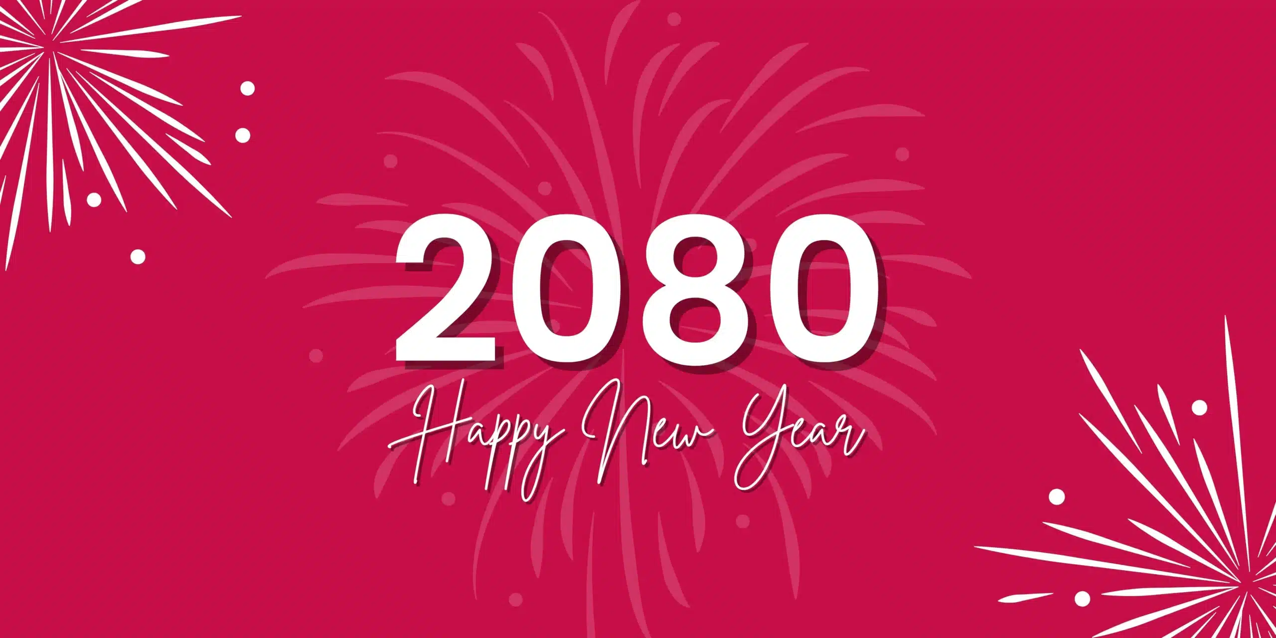 Magenta Minimalist-2080 Happy New Year Banne
