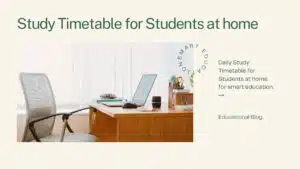 Study Timetable for Students at home